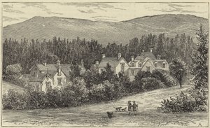 The Queen at Balmoral by English School
