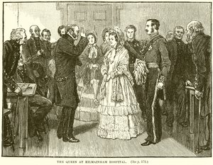 The Queen at Kilmainham Hospital by English School