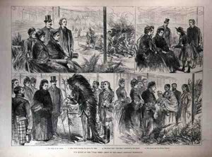 The Queen at the Wild West Show of the Great American Exhibition by English School