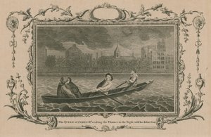The Queen of King James II Crossing the Thames in the Night with Her Infant Son by English School