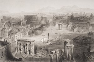 The Roman Forum from the Capitoline Hill, Rome by English School