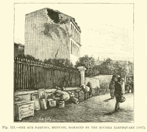 The Rue Partono, Mentone, Damaged by the Riviera Earthquake, 1887