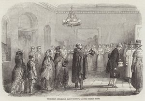 The Russian Ambassador, Baron Brunnow, leaving Chesham House