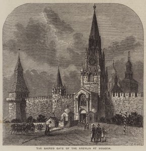 The Sacred Gate of the Kremlin at Moscow (engraving) by English School