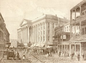 The Saint Charles Hotel on St. Charles Street, New Orleans in the 1880s by English School