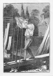 The Sawyer, from The Young Tradesman or Book of English Trades, 1839 by English School