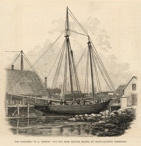 The Schooner E A Horton Cut Out from British Waters by Massachusetts Fishermen by English School