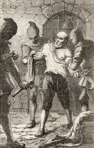 The Scourging of George Penn during the Spanish Inquisition by English School