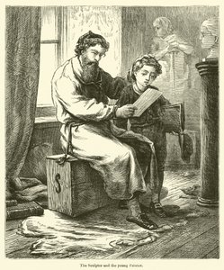 The Sculptor and the Young Painter by English School