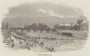 The Seine Frozen, at Paris by English School