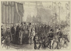 The Shah in Paris, Reception at the Arc de Triomphe by the Prefect of the Seine and Municipal Council by English School
