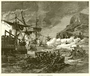 The Siege of Gibraltar by English School