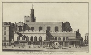 The South-east Prospect of the Church of St Dunstan in the West, London by English School