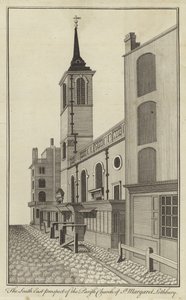 The South East Prospect of the Parish Church of St Margaret Lothbury, London by English School