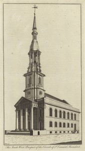 The South West Prospect of the Church of St Leonard, Shoreditch
