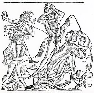 The Stoning of St. Stephen by English School