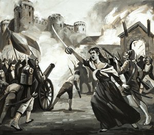 The Storming of the Bastille by English School