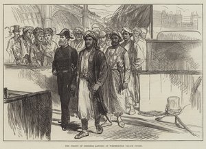 The Sultan of Zanzibar Landing at Westminster Palace Stairs by English School