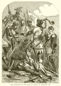 The Surrender of the King of France at Poictiers, 1356 by English School