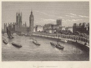 The Thames Embankment, London by English School