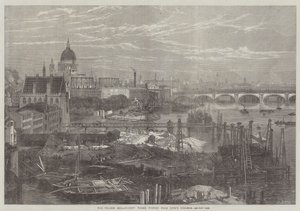 The Thames Embankment Works, viewed from King