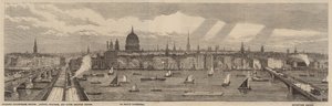 The Thames Embankment on the north side of the Thames from the Palace of Westminster to Blackfriars Bridge by English School