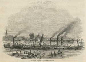 The Thames Regatta at Putney Bridge by English School