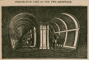 The Thames Tunnel: Perspective View of the Two Arches by English School