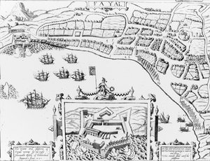 The Towne and Platforme of Fayall wonne by the right Honourable Earle of Cumberland, September 2nd 1589 by English School