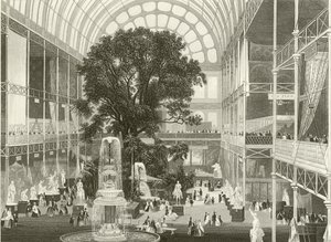 The Transept of the Great Exhibition by English School