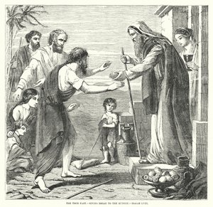 The True Fast, Giving Bread to the Hungry, Isaiah LVIII (engraving) by English School