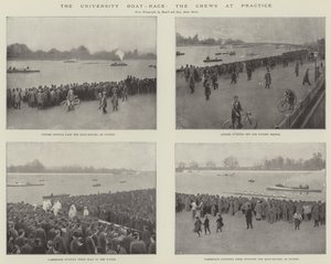 The University Boat-Race, the Crews at Practice by English School