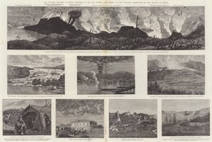The Volcanic Eruption of Mount Tarawera, in the Hot Springs Lake District of New Zealand, Destruction of the Village of Wairoa