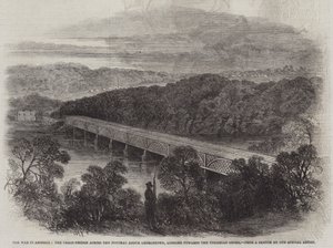 The War in America, the Chain-Bridge across the Potomac above Georgetown, looking towards the Virginia Shore