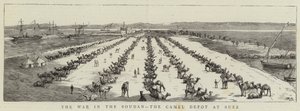 The War in the Soudan, the Camel Depot at Suez by English School