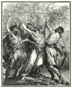 The Wicked Husbandmen (engraving) by English School