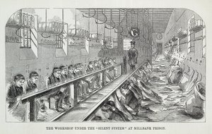 The Workshop under the Silent System at Millbank Prison, from The Criminal Prisons of London and Scenes of Prison Life by Henry Mayhew and John Binny, 1862 by English School
