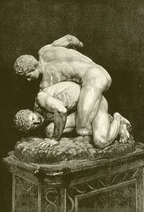 The Wrestlers. Marble Group in the Uffizi Gallery in Florence by English School