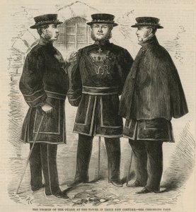 The Yeomen of the Guard at the Tower in Their New Costume by English School