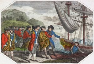 The Young Pretender after his defeat at Culloden embarking for France
