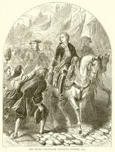 The Young Pretender entering Dundee, 1715 by English School