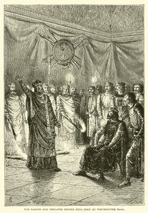 The barons and prelates before King John at Westminster Hall by English School