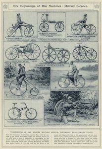 The beginnings of war machines, military bicycles, forerunners of the modern military bicycle, continuous evolutionary stages by English School