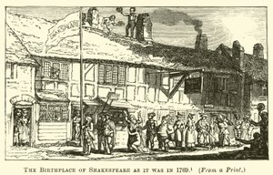 The Birthplace of Shakespeare as it was in 1769 by English School