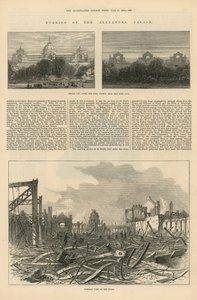 The Burning of Alexandra Palace by English School