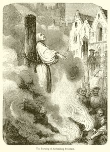 The Burning of Archbishop Cranmer by English School