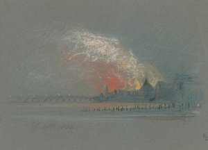 The burning of the Houses of Parliament, 16 October 1834 by English School