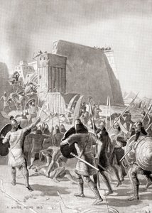 The capture of Memphis, Egypt by the Assyrian king Esarhaddon, 671 BC, from Hutchinson