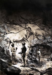 The cave paintings of Lascaux near Montignac in France by English School