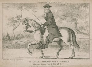 The Celebrated Martin Van Butchell Riding His Favourite Pony in Hyde Park by English School